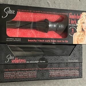 Sultra The Seductress Curl Wave & Straight Iron Curling Iron Flat Iron Brand New